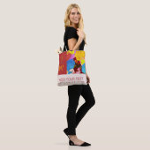 Abstracte kunst Moderne Monogram Canvas tas (Op model)