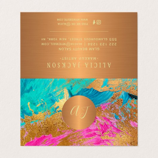Abstracte kunst Moderne schilderkunst Koper Goud M Visitekaartje (Buitenkant ongevouwen)