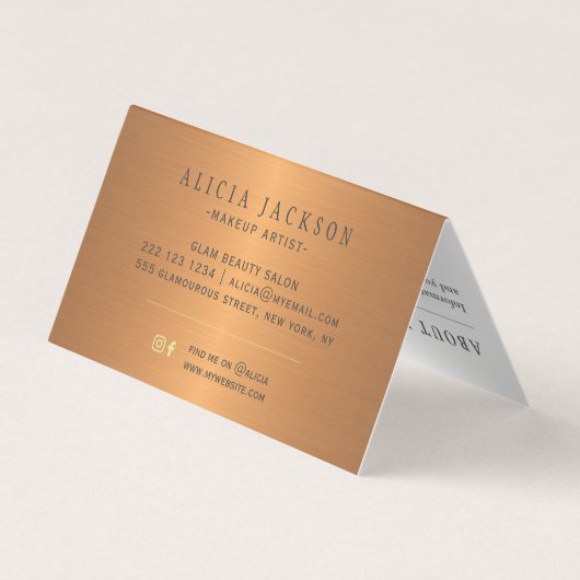 Abstracte kunst moderne schilderkunst koper zwart  visitekaartje (Achterkant)