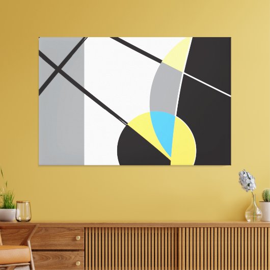 Abstracte Kunst Moderne Vormen geel zwart Canvas Afdruk (Insitu (Woonkamer))