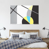 Abstracte Kunst Moderne Vormen geel zwart Canvas Afdruk (Insitu (Slaapkamer))