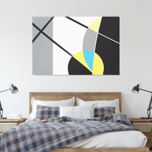 Abstracte Kunst Moderne Vormen geel zwart Canvas Afdruk (Insitu (Slaapkamer))