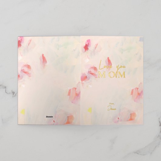 Abstracte kunst Moederdag houdt van je moeder Folie Wenskaart (Buiten Laag)