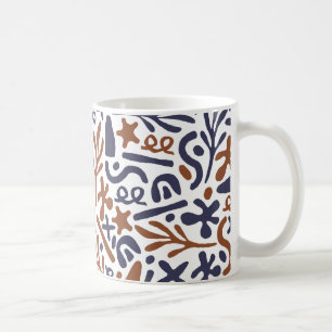Abstracte Kunst Mok – Blue & Earth Tones Keramisch