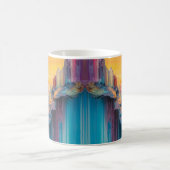 Abstracte kunst Mok, kleurrijke landschap Mok, Uni Koffiemok (Center)