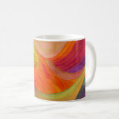 Abstracte Kunst mok met oranje, groene, rode kleur (Voorkant rechts)