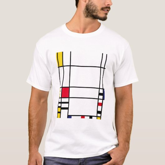Abstracte kunst Mondriaan "Trafalgar Square" T-shirt (Voorkant)