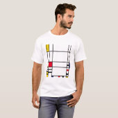 Abstracte kunst Mondriaan "Trafalgar Square" T-shirt (Voorkant volledig)