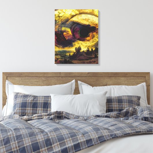 Abstracte kunst na indrukken canvas afdruk (Insitu (Slaapkamer))