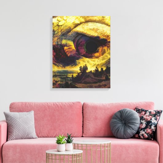 Abstracte kunst na indrukken canvas afdruk (Insitu (Woonkamer))