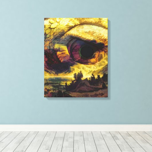 Abstracte kunst na indrukken canvas afdruk (Insitu (Houten vloer))