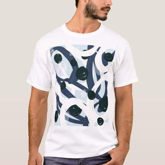 Abstracte kunst: naadloze schilderillustratie t-shirt (Voorkant)