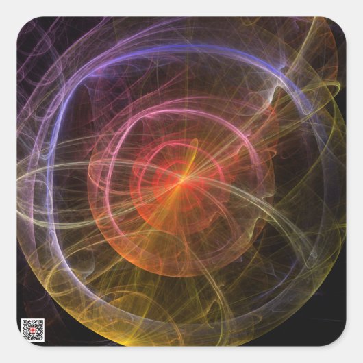 Abstracte kunst nieuwe wereld vierkante sticker (Voorkant)