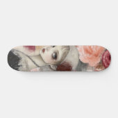 Abstracte kunst noodlijdende grunge girl mixed med persoonlijk skateboard (Horizontaal)