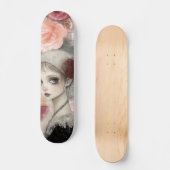 Abstracte kunst noodlijdende grunge girl mixed med persoonlijk skateboard (Voorkant)