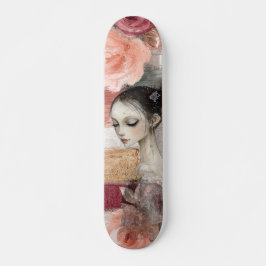 Abstracte kunst noodlijdende grunge girl mixed med persoonlijk skateboard