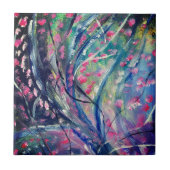 Abstracte kunst olieverf tegeltje (Voorkant)