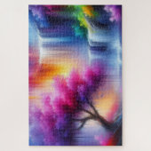 Abstracte Kunst Olieverfschilderij Waterval AI Geg Legpuzzel (Verticaal)