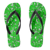 Abstracte Kunst Ontwerp Groen Loof Teenslippers (Voetbed)