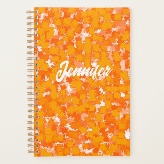 Abstracte kunst ontwerp oranje blad planner (Voorkant)