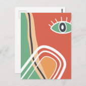Abstracte kunst oog kleurrijke moderne kunst briefkaart (Voorkant / Achterkant)