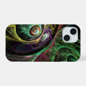 Abstracte kunst oogmerk iPhone 15 case (Achterkant horizontaal)