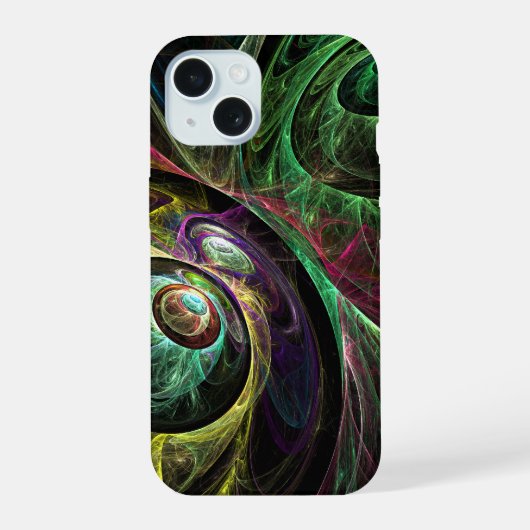 Abstracte kunst oogmerk iPhone 15 case (Achterkant)
