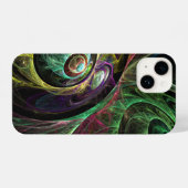 Abstracte kunst oogmerk iPhone hoesje (Achterkant horizontaal)