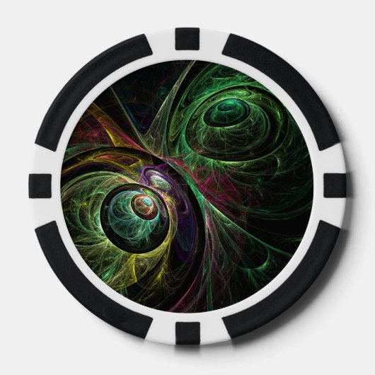 Abstracte kunst oogmerk poker chips (Voorkant)
