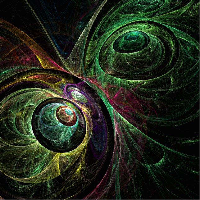 Abstracte kunst oogmerk staand fotobeeldje  (Voorkant)