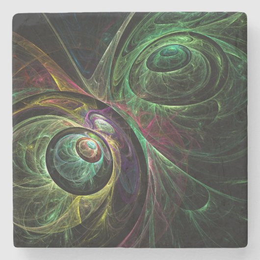 Abstracte kunst oogmerk stenen onderzetter (Voorkant)