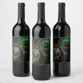 Abstracte kunst oogmerk wijn etiket (Flessen)