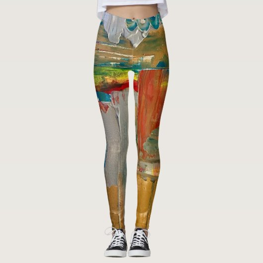 Abstracte kunst op actieve draag broek! leggings (Voorkant)