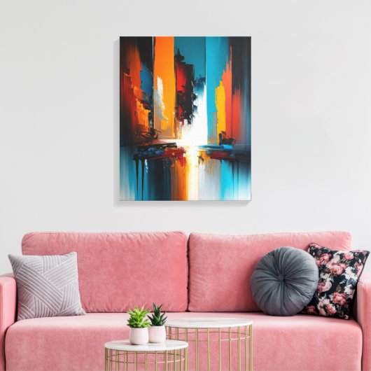 Abstracte kunst op canvas afdruk (Insitu (Woonkamer))