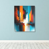 Abstracte kunst op canvas afdruk (Insitu (Houten vloer))