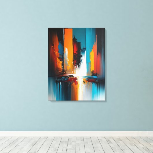 Abstracte kunst op canvas afdruk (Insitu (Houten vloer))