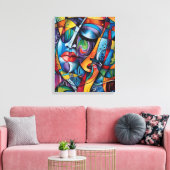 Abstracte kunst op canvas afdruk (Insitu (Woonkamer))
