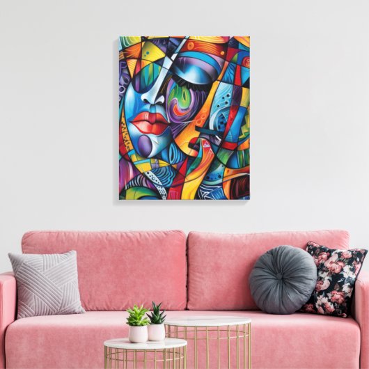 Abstracte kunst op canvas afdruk (Insitu (Woonkamer))