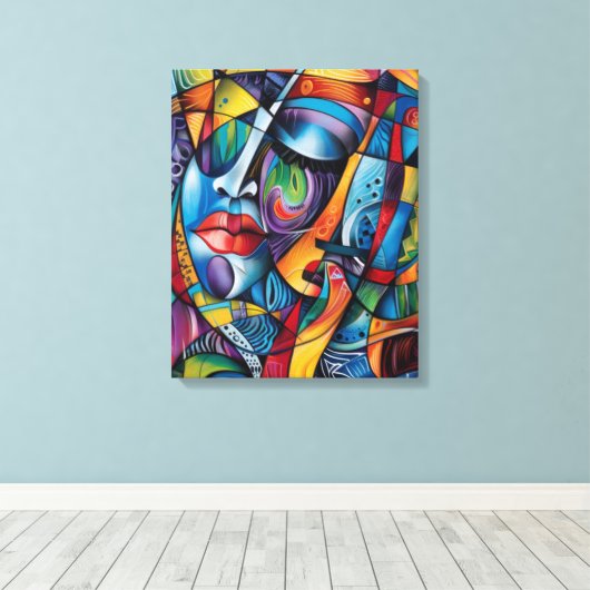 Abstracte kunst op canvas afdruk (Insitu (Houten vloer))