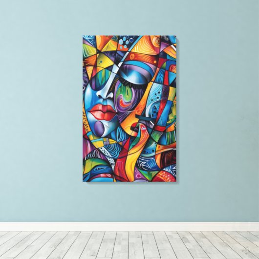 Abstracte kunst op canvas afdruk (Insitu (Houten vloer))
