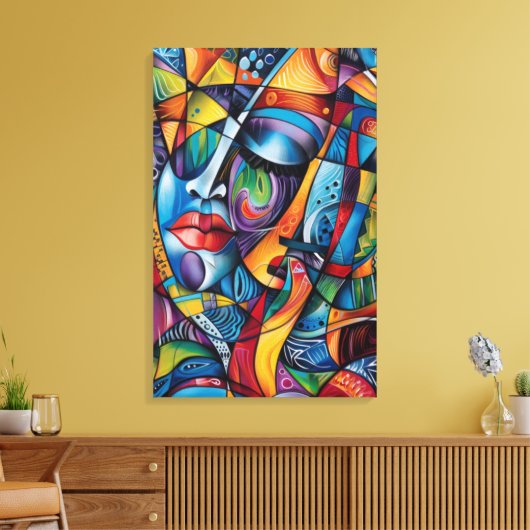 Abstracte kunst op canvas afdruk (Insitu (Woonkamer))
