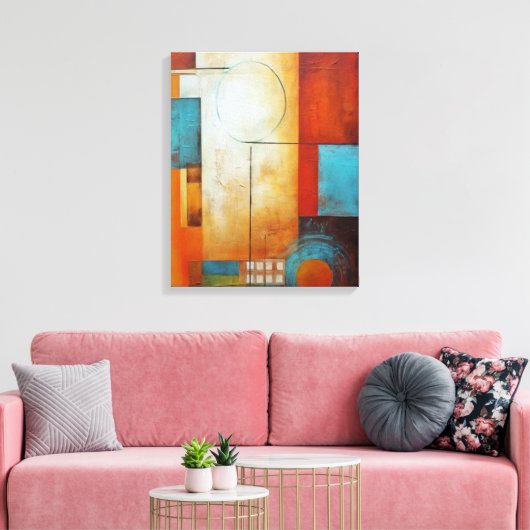 Abstracte kunst op canvas afdruk (Insitu (Woonkamer))