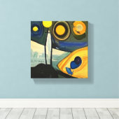 abstracte kunst op canvas afdruk (Insitu (Houten vloer))