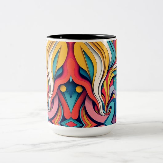 Abstracte kunst op Coffee Two Tone Mok (Center)