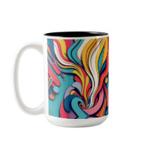 Abstracte kunst op Coffee Two Tone Mok