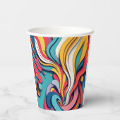 Abstracte kunst op Coffee Two Tone Mok Papieren Bekers (Achterkant)