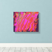 Abstracte kunst op doek in paarse, digitale kunst. canvas afdruk (Insitu (Houten vloer))