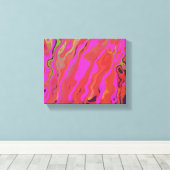 Abstracte kunst op doek in paarse, digitale kunst. canvas afdruk (Insitu (Houten vloer))