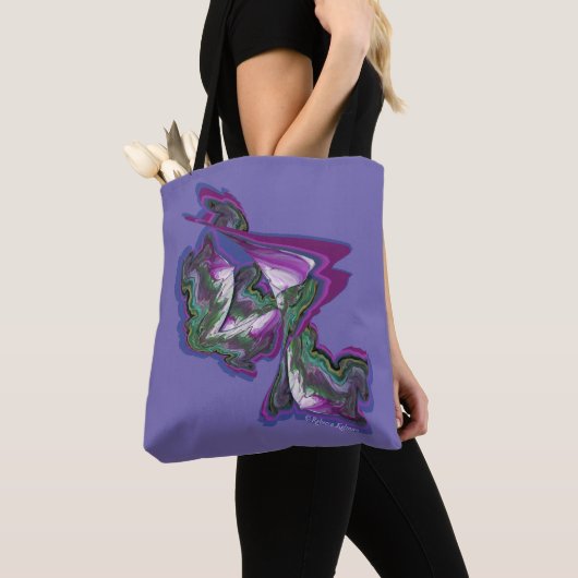 Abstracte kunst op een tote bag (Dichtbij)