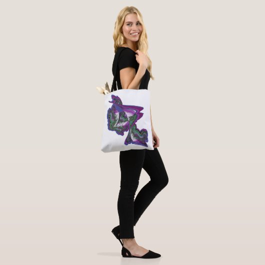 Abstracte kunst op een tote bag (Op model)